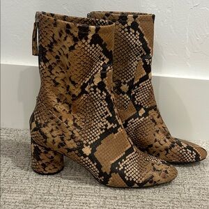 Snakeskin Patterned Ankle Boots